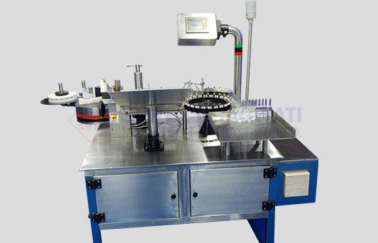 Automatic High Speed Vertical Rotary Ampoule / Vial Sticker Labelling Machine